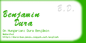 benjamin dura business card